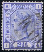 BRITISH LEVANT-BEYROUT G06 GB 1881 SG Z9 2,5d PL23 (IA) blue PRO