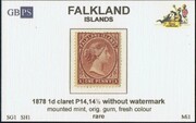FALKLAND 1878-1879 SG1 1d claret (SH1) WX