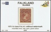 FALKLAND 1878-1879 SG1 1d claret (SH1) WX