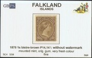 FALKLAND 1878-1879 SG4 1s bistre-brown (SH4) WX