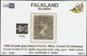 FALKLAND 1885-1891 SG9 4d pale grey-black (SH9b) WCCASL