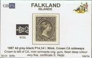 FALKLAND 1885-1891 SG10 4d grey-black (SH9c) WCCASL