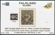 FALKLAND 1885-1891 SG10 4d grey-black (SH9c) WCCASL