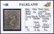 FALKLAND 1889-1891 SG10 4d grey-black (SH9c) WCCASR