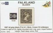 FALKLAND 1889-1891 SG10w 4d grey-black (SH9c) WCCASR