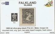 FALKLAND 1889-1891 SG12 4d olive grey-black (SH9d) WCCA