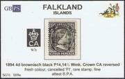FALKLAND 1891-1902 SG31 4d brownish black (SH9e) WCCAr