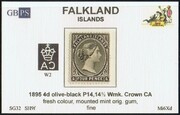 FALKLAND 1891-1902 SG32 4d olive-black (SH9f) WCCA