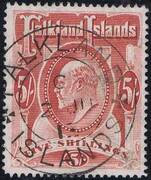FALKLAND 1904-12 SG 50 5s red wmk.MCCA perf.14 (2JU'12) PRODÁNO