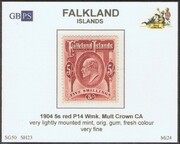 FALKLAND 1904-1912 SG50 5s red (SH23) WMCCA