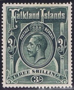 FALKLAND 1912-20 SG66 3s slate-green WMCCA P14 UM A2