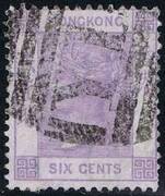 HONG KONG 1863 SG 10 6c lilac wmk.CC  P14 (YI YOKOHAMA Z34)PRODÁ