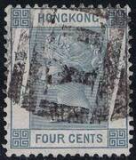 HONG KONG 1863 SG 9d 4c greenish grey wmk.CC  P14 (YI YOKOHAMA Z