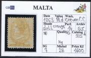 MALTA 1863 SG 7 0,5d dull orange wmk.CC perf.14 M