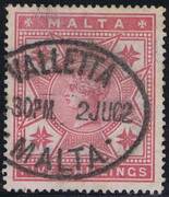 MALTA 1886 SG 30w 5s rose  wmk.CC perf.14 (TDP)