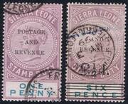 SIERRA LEONE 1897 SG54,59 1d,6d'2,5d OP WCA P14